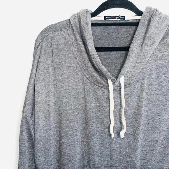 Brandy Melville Layla Dark Gray Hooded Tunic Sweatshirt One Size Women’s - Picture 4 of 12